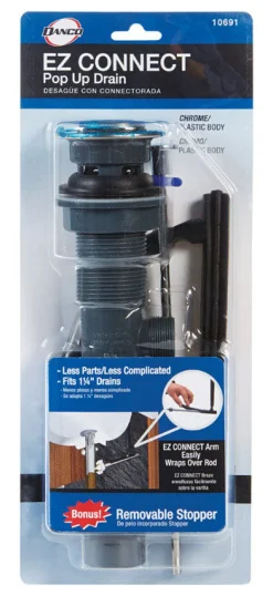 Danco EZ Connect 1-1/4 in. D Chrome Plastic Pop-Up Lavatory Drain