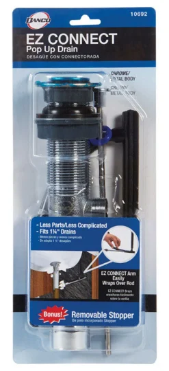 Danco EZ Connect 1-1/4 in. D Chrome Pop-Up Lavatory Drain