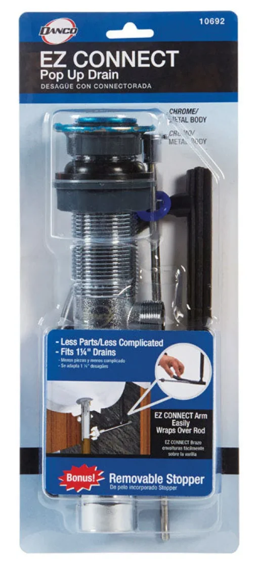 Danco EZ Connect 1-1/4 in. D Chrome Pop-Up Lavatory Drain