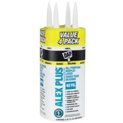 DAP Alex Plus White Acrylic Latex All Purpose Caulk 10.1 oz. (Pack of 6)