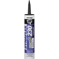 Dap Dynaflex 230 Dark Bronze Silicone Door, Trim and Window Sealant 10.1 oz. (Pack of 12)