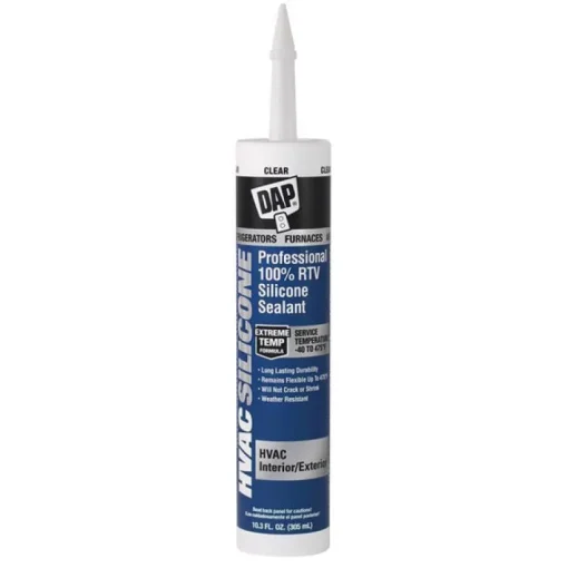 DAP HVAC Silicone Clear 100% RTV Silicone HVAC Sealant 10.3 oz