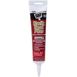 DAP Kwik Seal Plus Clear Siliconized Latex Kitchen and Bath Adhesive Caulk 5.5 oz