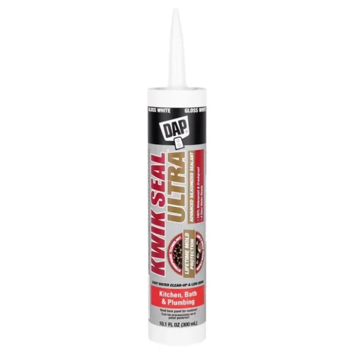 Dap Kwik Seal Ultra White Siliconized Acrylic Kitchen and Bath Sealant 10.1 oz. (Pack of 12)