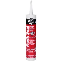 DAP Kwik Seal White Acrylic Latex Kitchen and Bath Adhesive Caulk 10.1 oz. (Pack of 12)