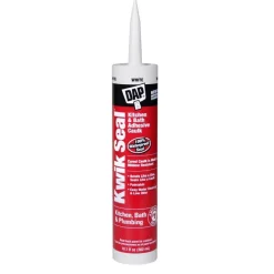 DAP Kwik Seal White Acrylic Latex Kitchen and Bath Adhesive Caulk 10.1 oz. (Pack of 12)
