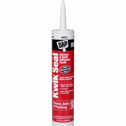 DAP Kwik Seal White Acrylic Latex Kitchen and Bath Adhesive Caulk 10.1 oz. (Pack of 12)
