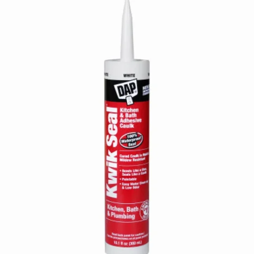 DAP Kwik Seal White Acrylic Latex Kitchen and Bath Adhesive Caulk 10.1 oz. (Pack of 12)