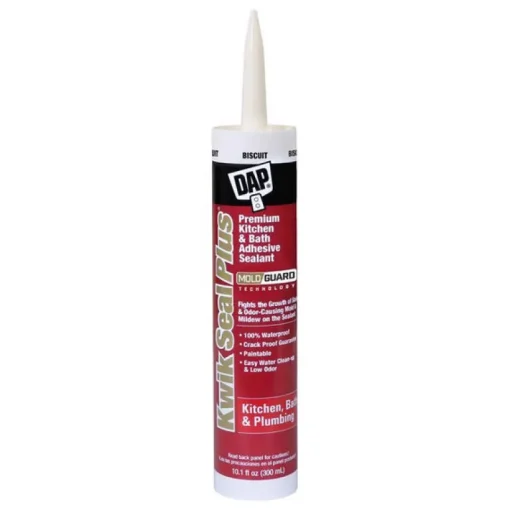 Dap Paintable Silicone Base Kwik Seal Kitchen and Bath Caulk 10.1 oz. with Microban Bisque