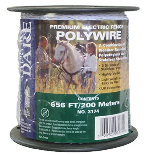 Dare Portable Electric Fence Wire 656 ft. White