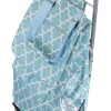 Dbest Products 01-581 13" X 15" X 38" Teal & White Moroccan Tile Trolley Dolly