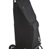 dbest Products Trolley Dolly 38 in. H x 18 in. W x 16 in. L Black Collapsible Stair Climbing Shopping Cart