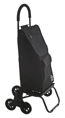 dbest Products Trolley Dolly 38 in. H x 18 in. W x 16 in. L Black Collapsible Stair Climbing Shopping Cart