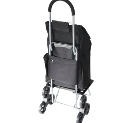 dbest Products Trolley Dolly 38 in. H x 18 in. W x 16 in. L Black Collapsible Stair Climbing Shopping Cart