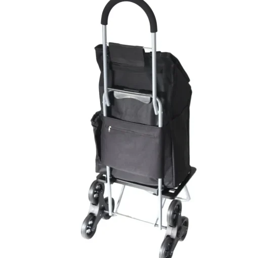 dbest Products Trolley Dolly 38 in. H x 18 in. W x 16 in. L Black Collapsible Stair Climbing Shopping Cart