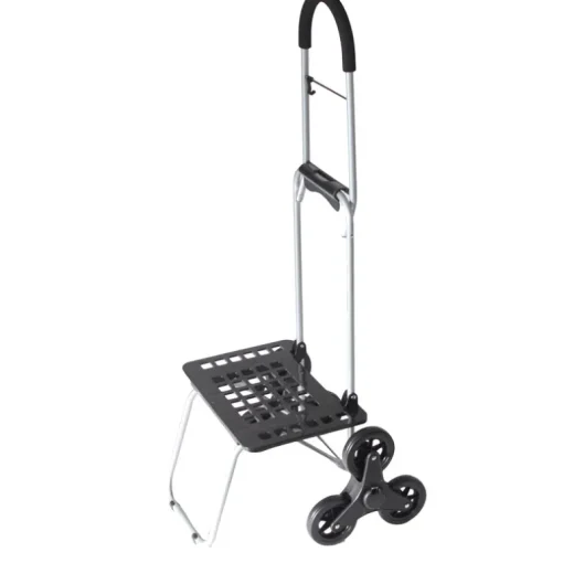 dbest Products Trolley Dolly 38 in. H x 18 in. W x 16 in. L Black Collapsible Stair Climbing Shopping Cart