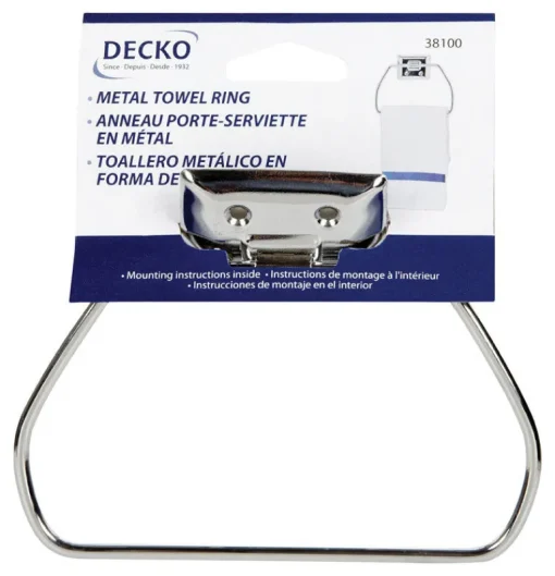 DECKO Chrome Silver Stirrup Towel Ring Steel