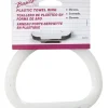 DECKO Chrome Silver/White Towel Ring Plastic/Steel