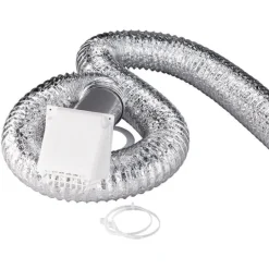Deflect-O 8 ft. L X 4 in. D Silver/White Plastic Dryer Vent Kit