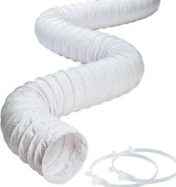 Deflect-O 8 ft. L X 3 in. D White Vinyl Hose