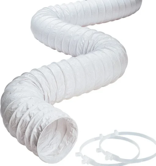 Deflect-O 8 ft. L X 3 in. D White Vinyl Hose