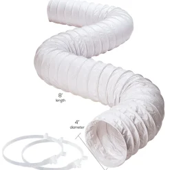Deflect-O 8 ft. L X 3 in. D White Vinyl Hose