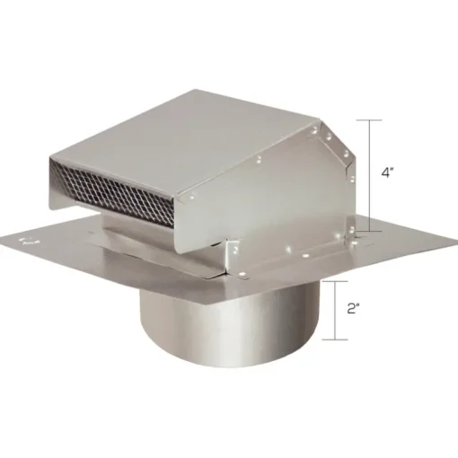 Deflect-O 4 in. Dia. Aluminum Roof Cap With Tailpipe (Pack of 2)