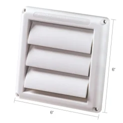 Deflect-O Jordan 4.75 in. L X 4 in. D White Plastic Dryer Vent Cover