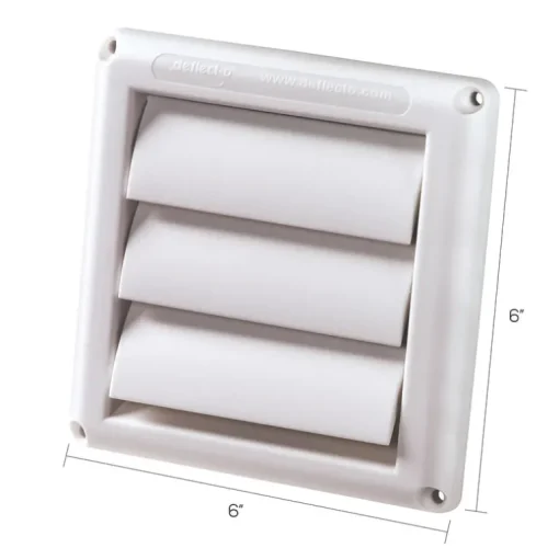 Deflect-O Jordan 4.75 in. L X 4 in. D White Plastic Dryer Vent Cover