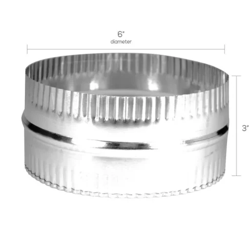 Deflect-O Jordan 3 in. L x 6 in. Dia. Silver/White Aluminum Duct Connector (Pack of 12)