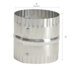 Deflect-O Jordan 3 in. L x 3 in. Dia. Silver/White Aluminum Duct Connector (Pack of 12)
