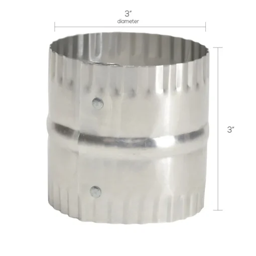 Deflect-O Jordan 3 in. L x 3 in. Dia. Silver/White Aluminum Duct Connector (Pack of 12)