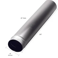 Deflect-O Jordan 24 in. L X 4 in. D Silver/White Aluminum Pipe
