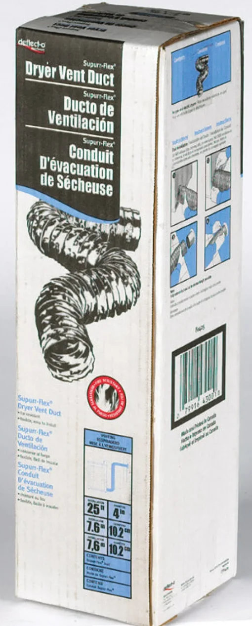 Deflect-O Supurr-Flex 300 in. L X 4 in. D Silver Aluminum Dryer Transition Duct