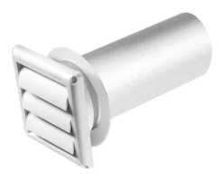 Deflect-O White Plastic 1 ga. Wall Cap 6 Dia. in. with Tailpipe