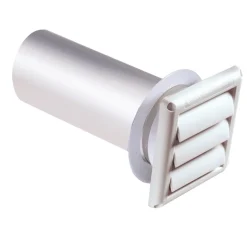 Deflect-O White Plastic 1 ga. Wall Cap 6 Dia. in. with Tailpipe