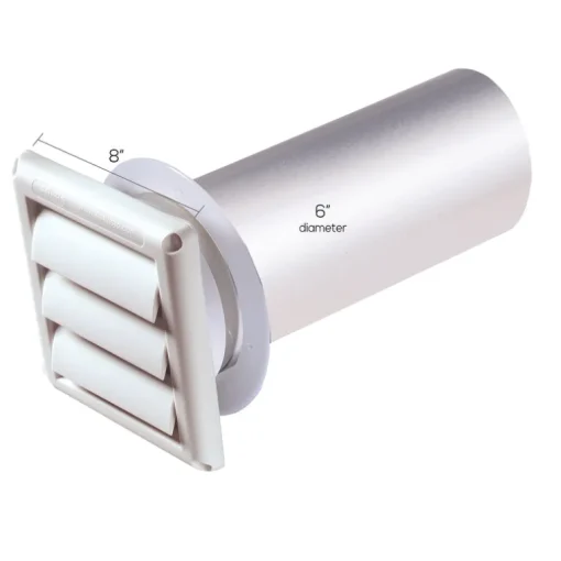Deflect-O White Plastic 1 ga. Wall Cap 6 Dia. in. with Tailpipe