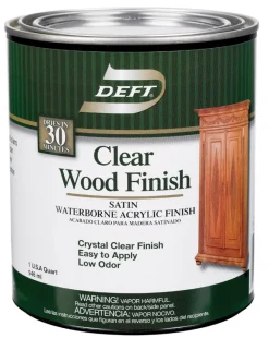 Deft Satin Clear Water-Based Acrylic Finish and Sealer 1 qt. (Pack of 4)