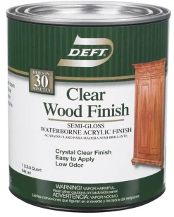 Deft Semi-Gloss Clear Water-Based Acrylic Finish and Sealer 1 qt. (Pack of 4)