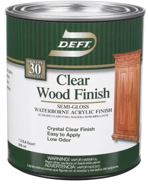Deft Semi-Gloss Clear Water-Based Acrylic Finish and Sealer 1 qt. (Pack of 4)