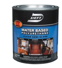 Deft Water-Based Polyurethane Semi-Gloss Clear Waterborne Wood Finish 1 qt. (Pack of 4)