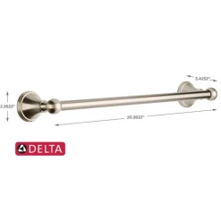 Delta Crestfield Satin Nickel Towel Bar 18 in. L Die Cast Zinc