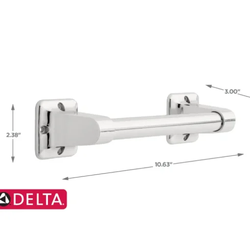 Delta Polished Chrome Stainless Steel Grab Bar 10.63 L x 2-3/8 H x 3 W in.