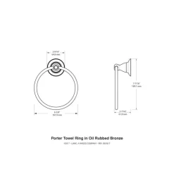 Delta Porter Oil Rubbed Bronze Towel Ring Die Cast Zinc