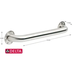 Delta Silver Stainless Steel Heavy-Duty Transitional Grab Bar 18 L x 3 H x 3 W in.