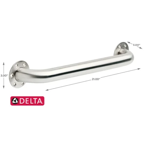 Delta Silver Stainless Steel Heavy-Duty Transitional Grab Bar 18 L x 3 H x 3 W in.