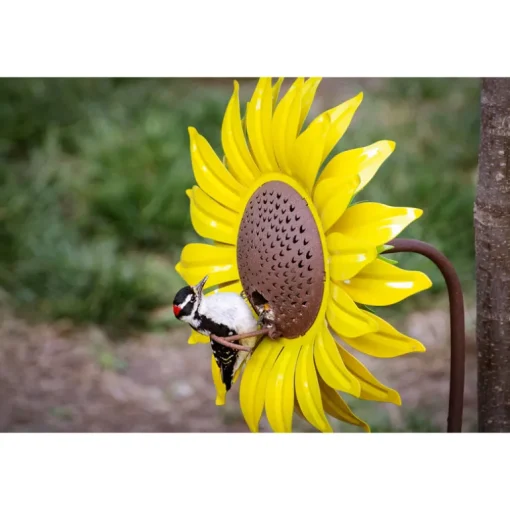Desert Steel Sunflower Wild Bird 16 oz. Steel Decorative Bird Feeder 1 ports