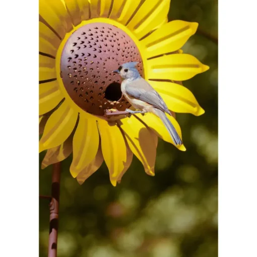 Desert Steel Sunflower Wild Bird 16 oz. Steel Decorative Bird Feeder 1 ports