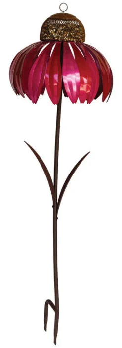 Desert Steel Coneflower Wild Bird 2 cups Steel Wire Cage Bird Feeder 1 ports
