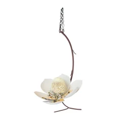 Desert Steel Magnolia Wild Bird and Finch 2 cups Steel Hanging Bird Feeder 1 ports (Pack of 2)